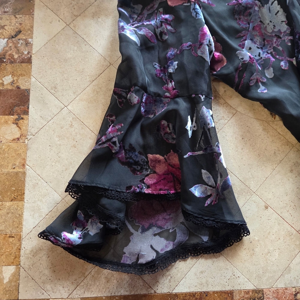 Tahari Black Dress with Floral Design - Picture 5 of 9